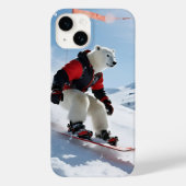 Surreal Polarbär Snowboarden Winterabenteuer Case-Mate iPhone Hülle (Rückseite)