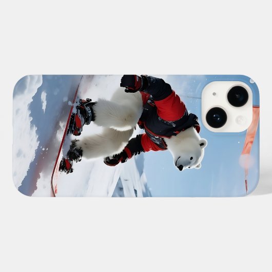 Surreal Polarbär Snowboarden Winterabenteuer Case-Mate iPhone Hülle (Rückseite (Horizontal))