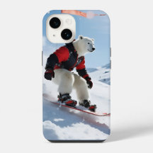 Surreal Polarbär Snowboarden Winterabenteuer