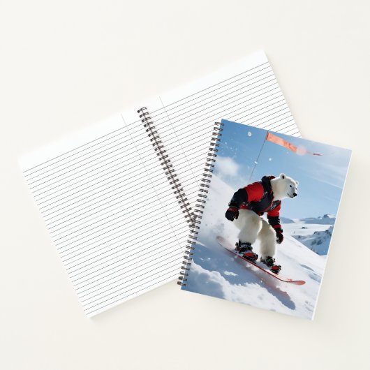 Surreal Polarbär Snowboarden Winterabenteuer Notizblock (Innenseite)