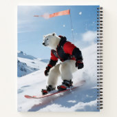 Surreal Polarbär Snowboarden Winterabenteuer Notizblock (Rückseite)