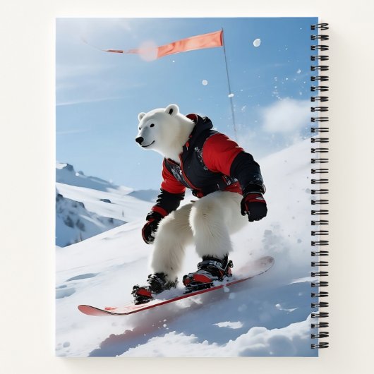 Surreal Polarbär Snowboarden Winterabenteuer Notizblock (Rückseite)