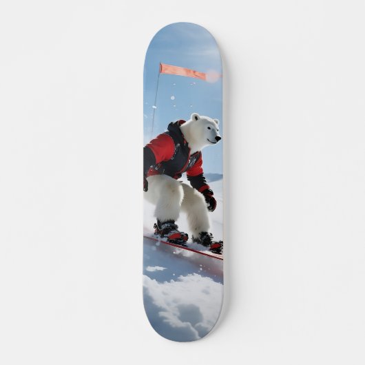 Surreal Polarbär Snowboarden Winterabenteuer Skateboard (Vorne)