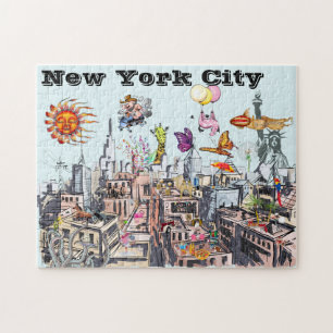 Surreal Pop Art beschäftigt New York City Puzzle