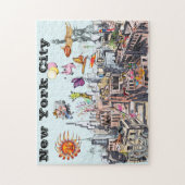 Surreal Pop Art beschäftigt New York City Puzzle (Vertikal)