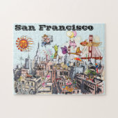 Surreal Pop Art Business Stadt San Francisco Puzzle (Horizontal)
