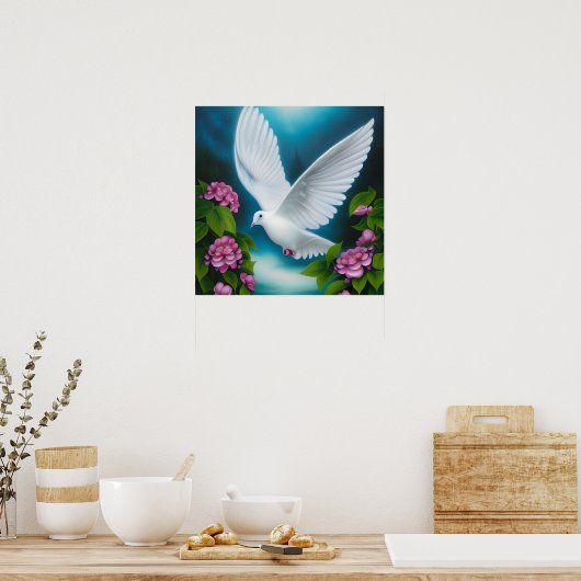 Surreal Pop Fantasy White Dove Poster (Küche)