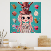 Surreal Pop Ice Creme Top Hat Puppe Poster (Küche)