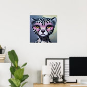 Surreal Pop Pink Cheetah Poster (Heimbüro)