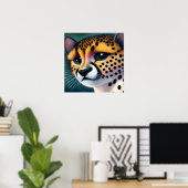 Surreal Pop Sad Cheetah Poster (Heimbüro)