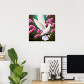 Surreal Pop White Dove Poster (Heimbüro)