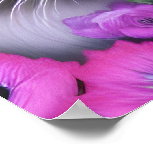 Surreal Pop White Tiger Poster (Ecke)