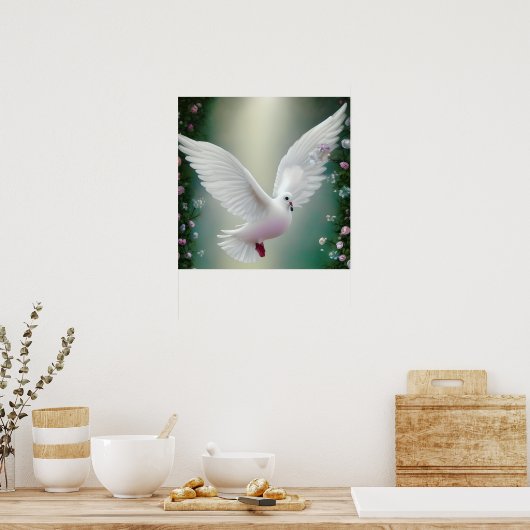 Surreal Pop White Wedding Dove Poster (Küche)