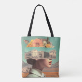 Surreal Portrait with Architectural Landscape Tasche (Rückseite)
