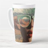 Surreal Portrait With Glasses Reflecting Desert Milchtasse (Linke Ecke)