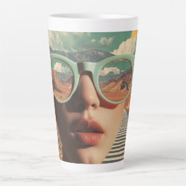 Surreal Portrait With Glasses Reflecting Desert Milchtasse