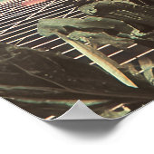 Surreal Portrait With Goldfish Flowers And Ocean Poster (Ecke)