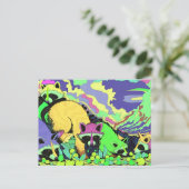 Surreal Psychedelic Raccoon Art Postcard Postkarte (Stehend Vorderseite)