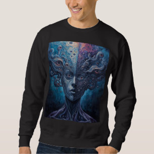 Surreal psychedelische Mehrfach-Augen-Split-Vision Sweatshirt