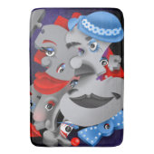 Surreal Puzzle Faces Bath Mat Badematte (Vorderseite Vertikal)