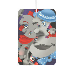 Surreal Puzzle Faces Car Air Freshener Autolufterfrischer