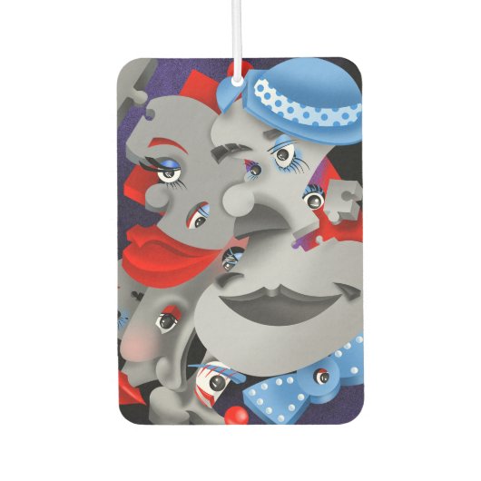 Surreal Puzzle Faces Car Air Freshener Autolufterfrischer (Vorderseite)