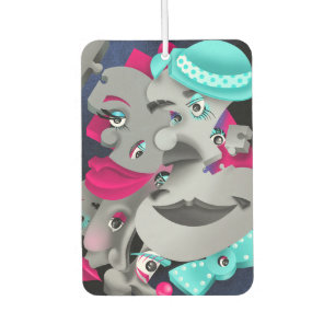 Surreal Puzzle Faces Car Air Freshener Autolufterfrischer