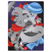 Surreal Puzzle Faces Clipboard Klemmbrett (Rückseite)