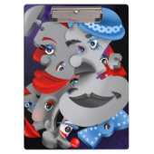 Surreal Puzzle Faces Clipboard Klemmbrett (Vorderseite)