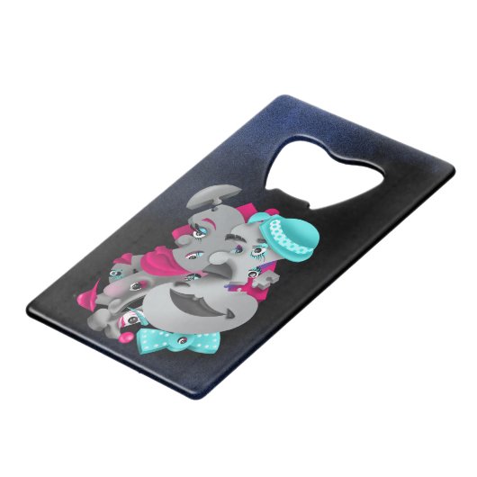 Surreal Puzzle Faces Flaschenöffner (Vorderseite Schrägansicht)