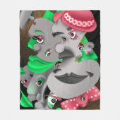 Surreal Puzzle Faces Fleecedecke (Vorderseite)