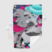 Surreal Puzzle Faces Golf Handtuch (Insitu)
