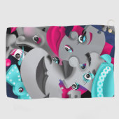 Surreal Puzzle Faces Golf Handtuch (Horizontal)