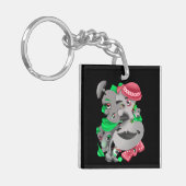 Surreal Puzzle Faces Keyring Schlüsselanhänger (Vorderseite links)