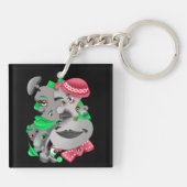 Surreal Puzzle Faces Keyring Schlüsselanhänger (Rückseite)