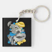 Surreal Puzzle Faces Keyring Schlüsselanhänger (Rückseite)