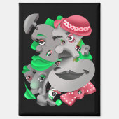 Surreal Puzzle Faces Kühlschrank Magnet (Vorderseite)