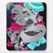 Surreal Puzzle Faces Mouse Mat Mousepad (Vorne)