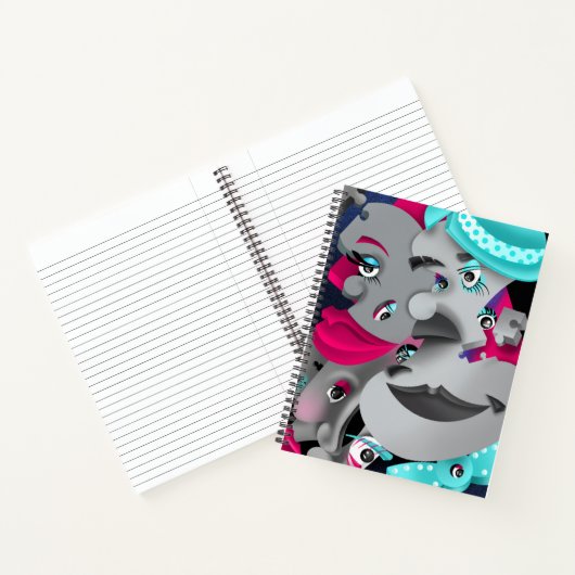 Surreal Puzzle Faces Notebook Notizblock (Innenseite)
