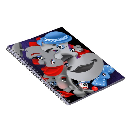 Surreal Puzzle Faces Notebook Notizblock (Rechte Seite)