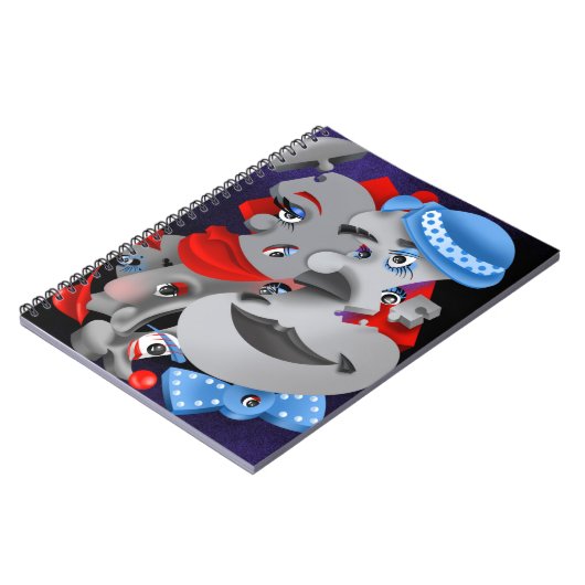 Surreal Puzzle Faces Notebook Notizblock (Linke Seite)