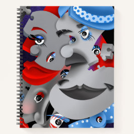 Surreal Puzzle Faces Notebook Notizblock