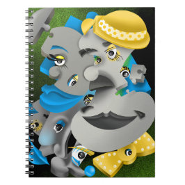 Surreal Puzzle Faces Notebook Notizblock