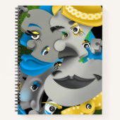 Surreal Puzzle Faces Notebook Notizblock (Vorderseite)