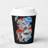 Surreal Puzzle Faces Paper Cup Pappbecher (Links)