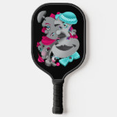 Surreal Puzzle Faces Pickleball Paddle (Rückseite)