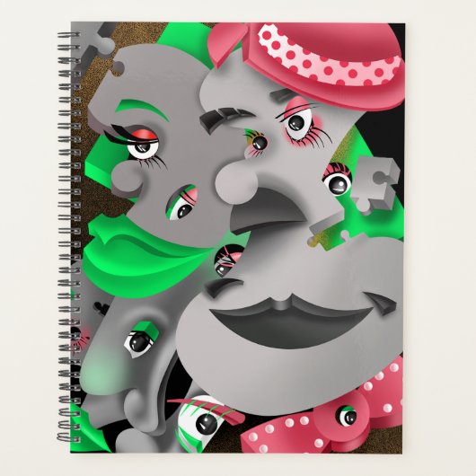 Surreal Puzzle Faces Planer (Vorderseite)
