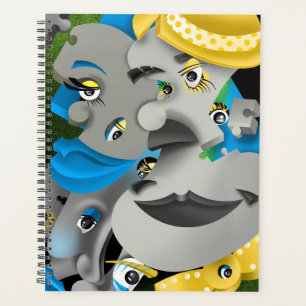 Surreal Puzzle Faces Planer