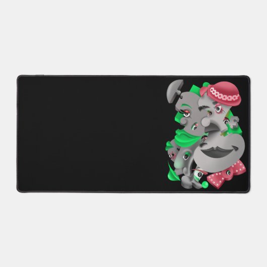 Surreal Puzzle Faces Schreibtischmatte (Vorderseite)