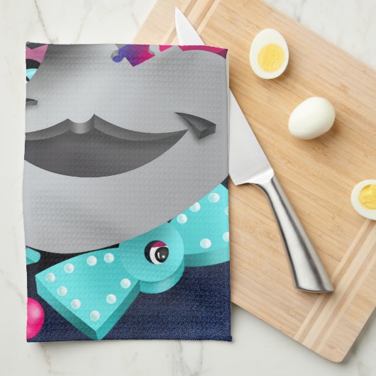 Surreal Puzzle Faces Teetuch Geschirrtuch (Viertel Falte)